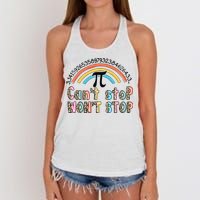 Can't Stop Pi Won't Stop Leopard Pi Day Math Lover Women's Knotted Racerback Tank