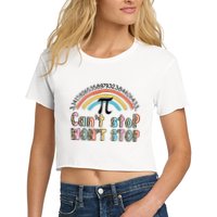 Can't Stop Pi Won't Stop Leopard Pi Day Math Lover Crop Top