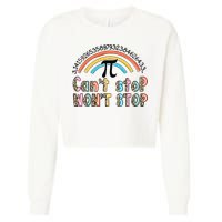 Can't Stop Pi Won't Stop Leopard Pi Day Math Lover Cropped Pullover Crew