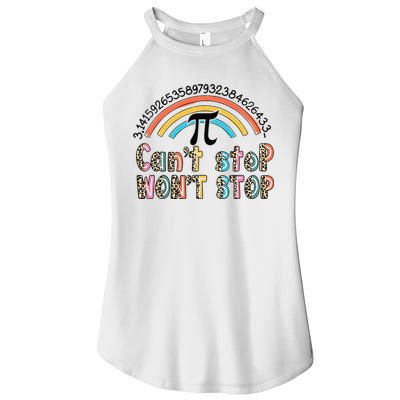Can't Stop Pi Won't Stop Leopard Pi Day Math Lover Women's Perfect Tri Rocker Tank