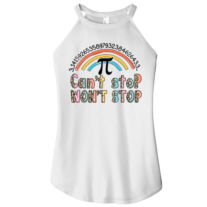 Can't Stop Pi Won't Stop Leopard Pi Day Math Lover Women's Perfect Tri Rocker Tank