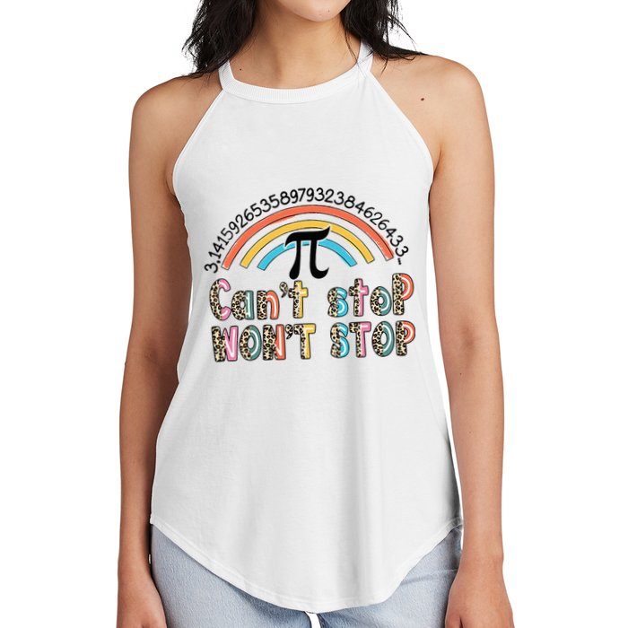 Can't Stop Pi Won't Stop Leopard Pi Day Math Lover Women's Perfect Tri Rocker Tank