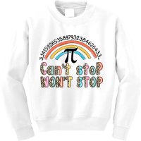 Can't Stop Pi Won't Stop Leopard Pi Day Math Lover Kids Sweatshirt