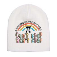 Can't Stop Pi Won't Stop Leopard Pi Day Math Lover Short Acrylic Beanie