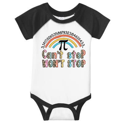 Can't Stop Pi Won't Stop Leopard Pi Day Math Lover Infant Baby Jersey Bodysuit
