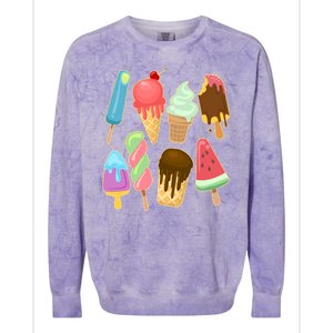 Cute Summer Popsicles And Ice Cream Colorblast Crewneck Sweatshirt