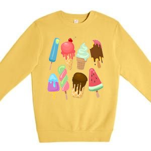 Cute Summer Popsicles And Ice Cream Premium Crewneck Sweatshirt