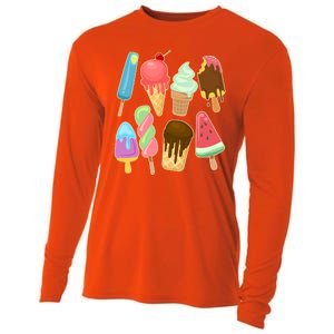 Cute Summer Popsicles And Ice Cream Cooling Performance Long Sleeve Crew