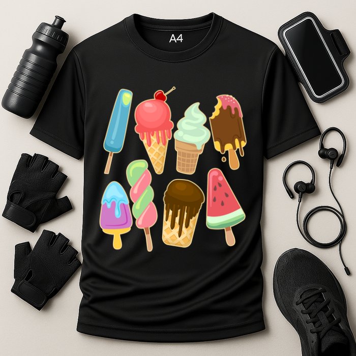 Cute Summer Popsicles And Ice Cream Performance Shirt
