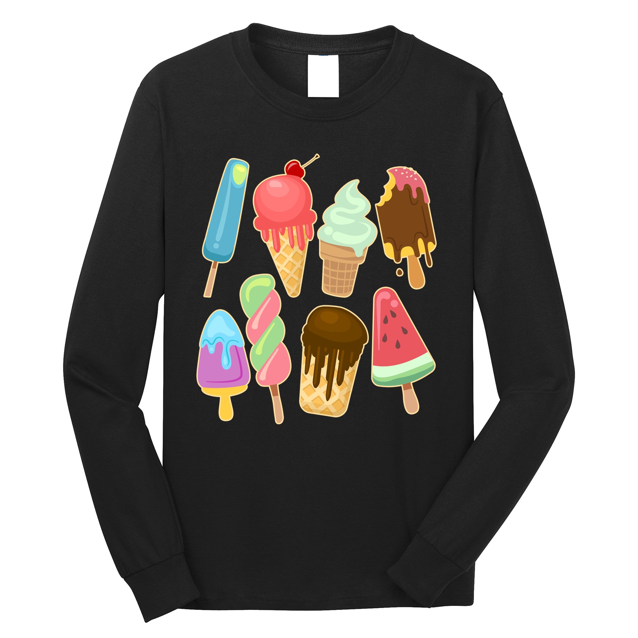Cute Summer Popsicles And Ice Cream Long Sleeve Shirt
