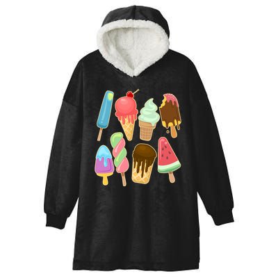 Cute Summer Popsicles And Ice Cream Hooded Wearable Blanket