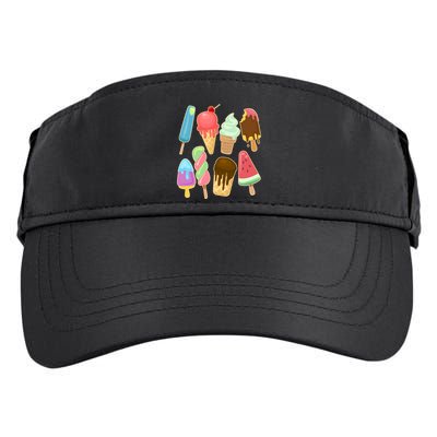 Cute Summer Popsicles And Ice Cream Adult Drive Performance Visor