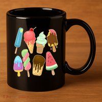 Cute Summer Popsicles And Ice Cream 11oz C Handle Ceramic Mug