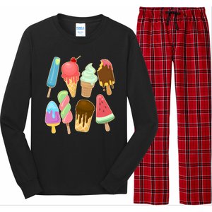 Cute Summer Popsicles And Ice Cream Long Sleeve Pajama Set