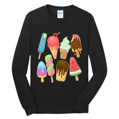 Cute Summer Popsicles And Ice Cream Tall Long Sleeve T-Shirt