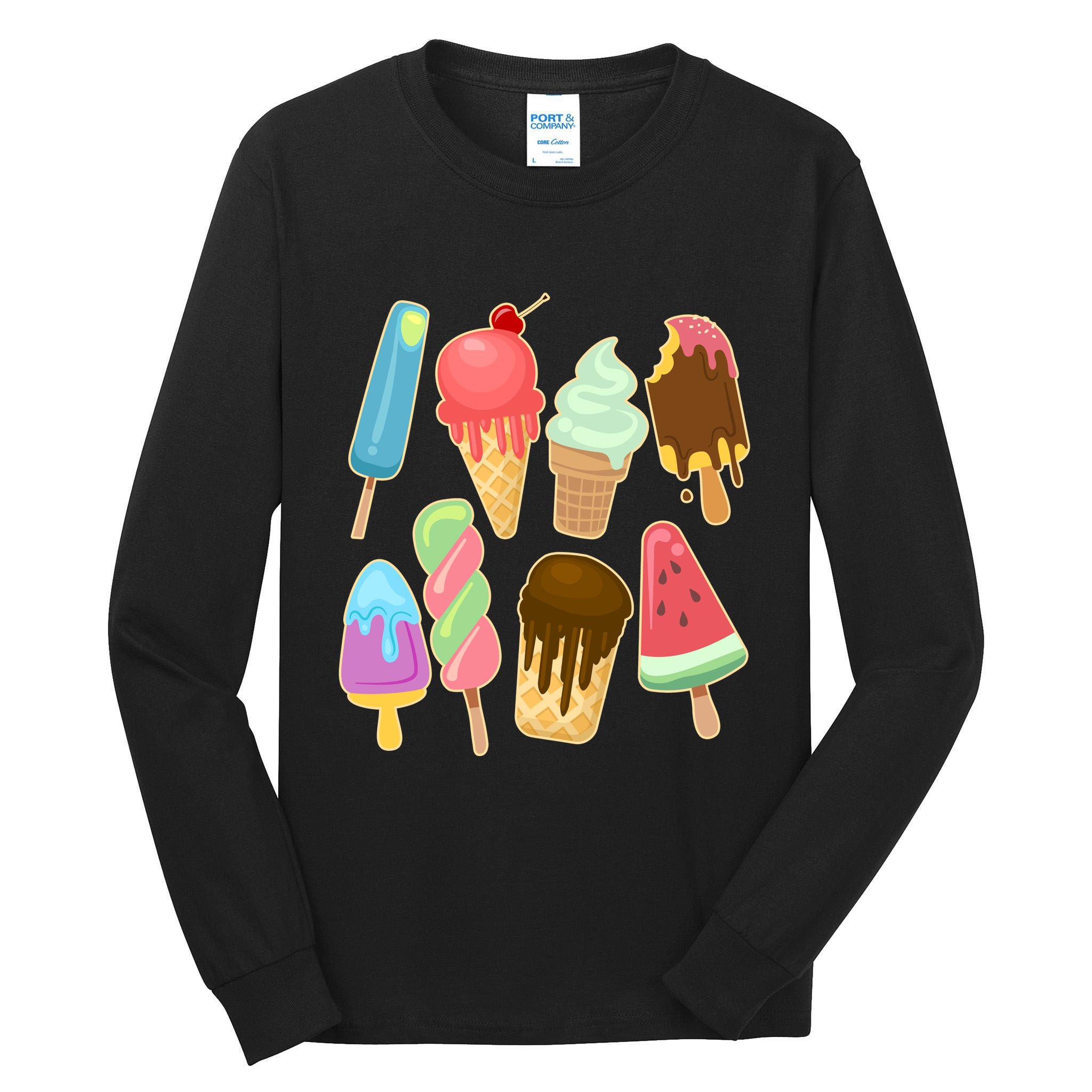Cute Summer Popsicles And Ice Cream Tall Long Sleeve T-Shirt