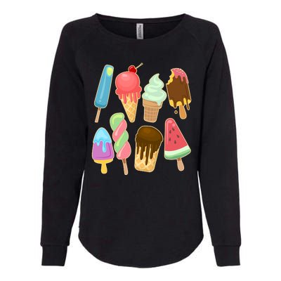 Cute Summer Popsicles And Ice Cream Womens California Wash Sweatshirt