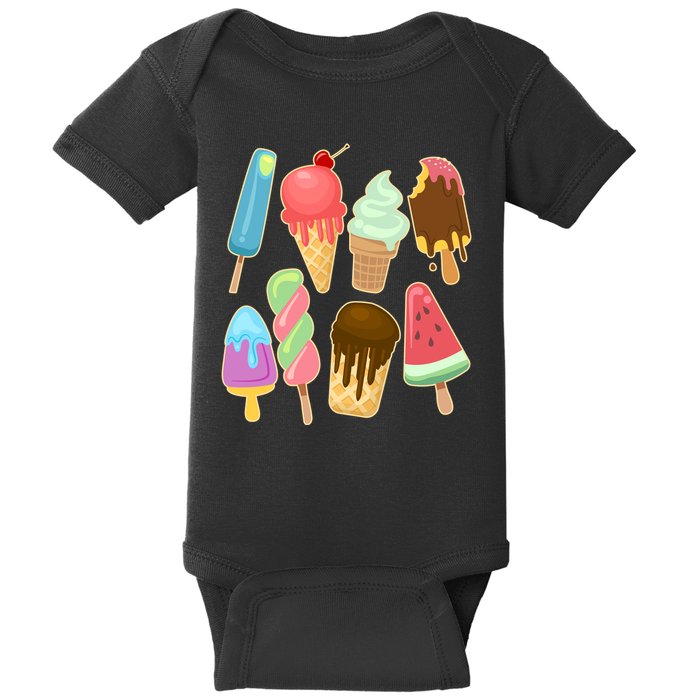 Cute Summer Popsicles And Ice Cream Baby Bodysuit