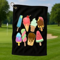 Cute Summer Popsicles And Ice Cream Golf Towel