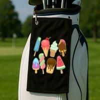 Cute Summer Popsicles And Ice Cream Golf Towel