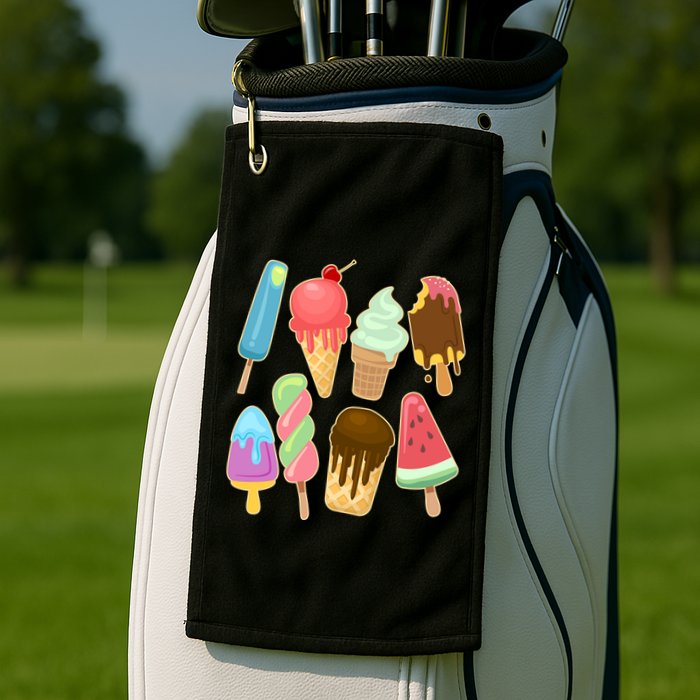 Cute Summer Popsicles And Ice Cream Golf Towel