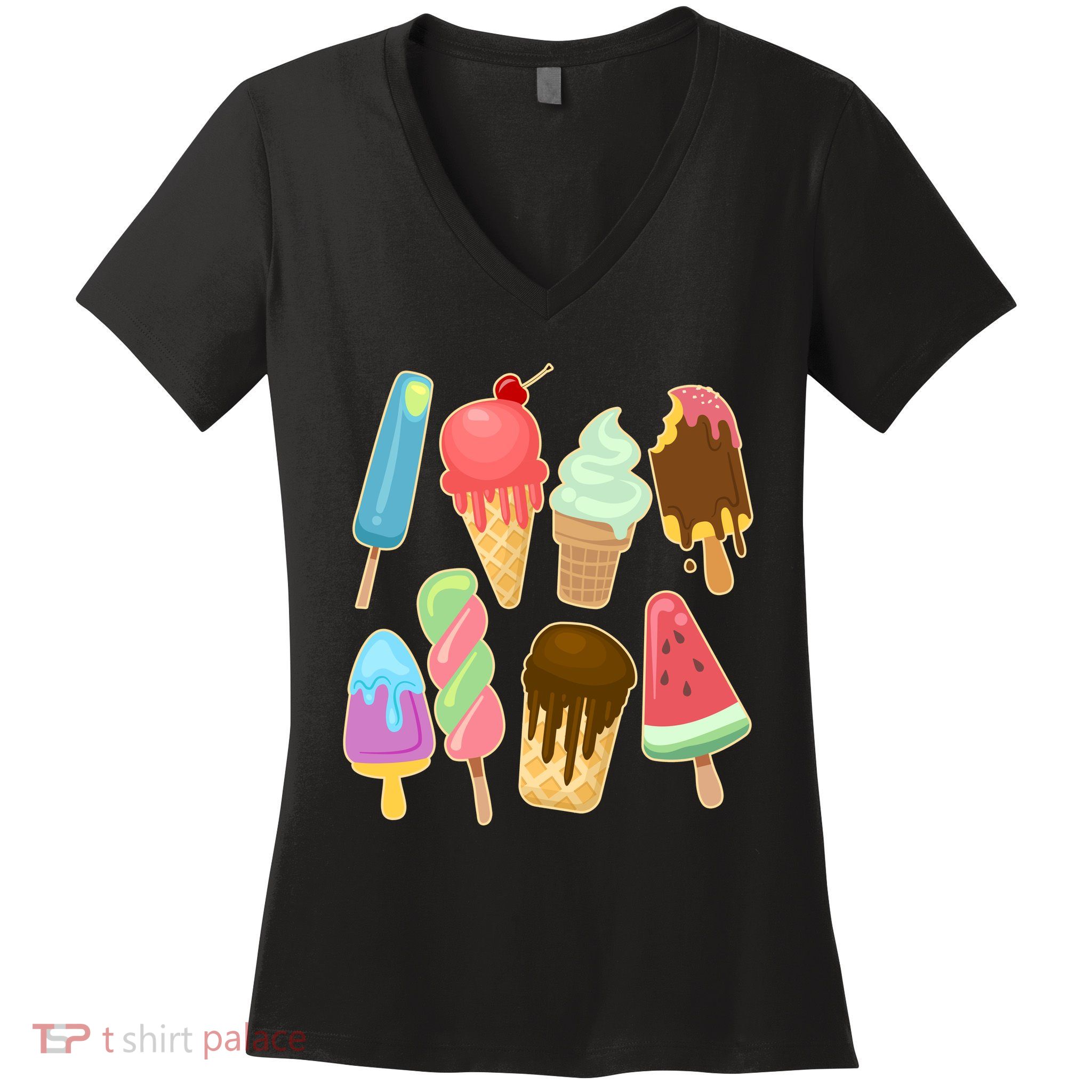 Cute Summer Popsicles And Ice Cream Women's V-Neck T-Shirt