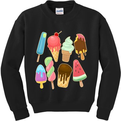 Cute Summer Popsicles And Ice Cream Kids Sweatshirt
