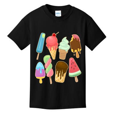 Cute Summer Popsicles And Ice Cream Kids T-Shirt