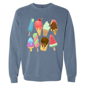 Cute Summer Popsicles And Ice Cream Garment-Dyed Sweatshirt