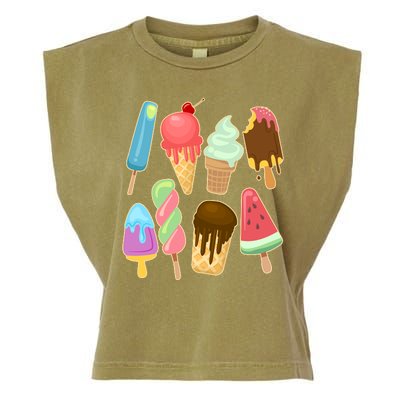 Cute Summer Popsicles And Ice Cream Garment-Dyed Women's Muscle Tee