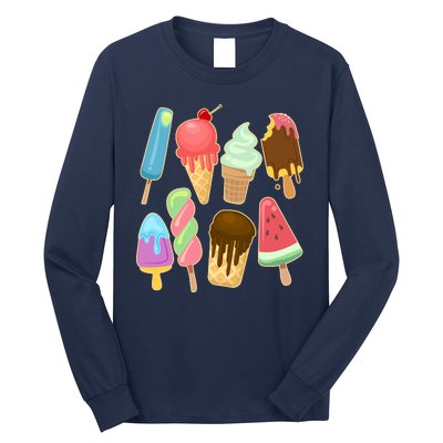 Cute Summer Popsicles And Ice Cream Long Sleeve Shirt