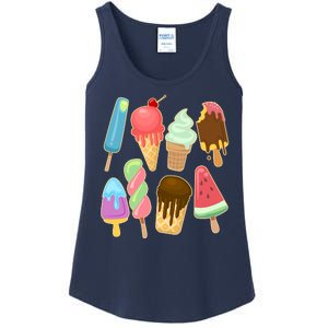 Cute Summer Popsicles And Ice Cream Ladies Essential Tank