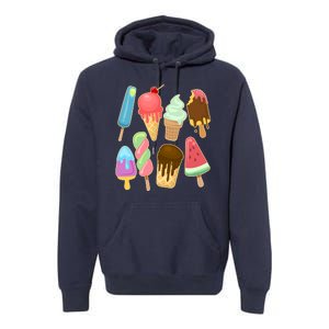 Cute Summer Popsicles And Ice Cream Premium Hoodie