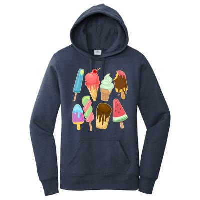 Cute Summer Popsicles And Ice Cream Women's Pullover Hoodie