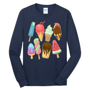 Cute Summer Popsicles And Ice Cream Tall Long Sleeve T-Shirt