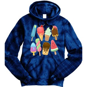 Cute Summer Popsicles And Ice Cream Tie Dye Hoodie