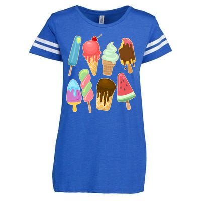 Cute Summer Popsicles And Ice Cream Enza Ladies Jersey Football T-Shirt