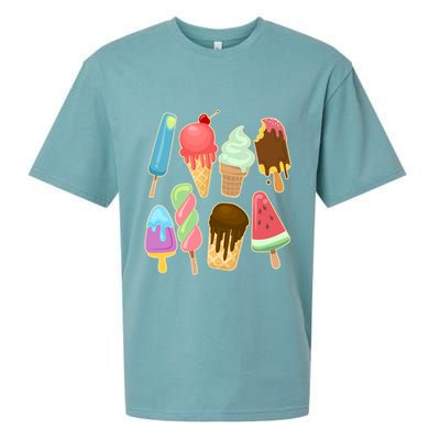 Cute Summer Popsicles And Ice Cream Sueded Cloud Jersey T-Shirt