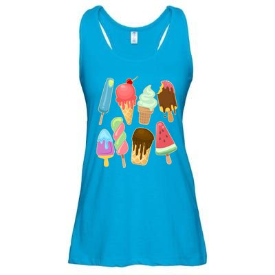 Cute Summer Popsicles And Ice Cream Ladies Essential Flowy Tank