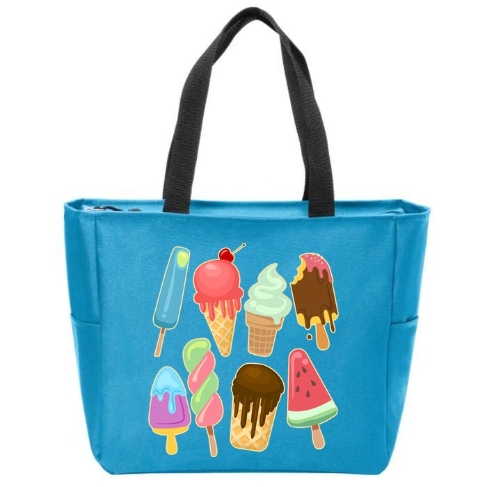 Cute Summer Popsicles And Ice Cream Zip Tote Bag