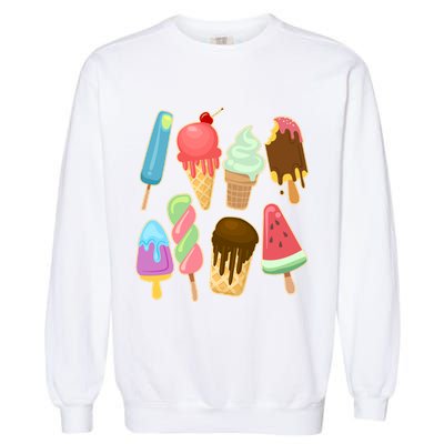 Cute Summer Popsicles And Ice Cream Garment-Dyed Sweatshirt