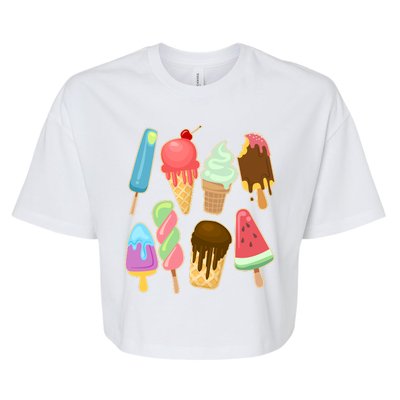 Cute Summer Popsicles And Ice Cream Bella+Canvas Jersey Crop Tee