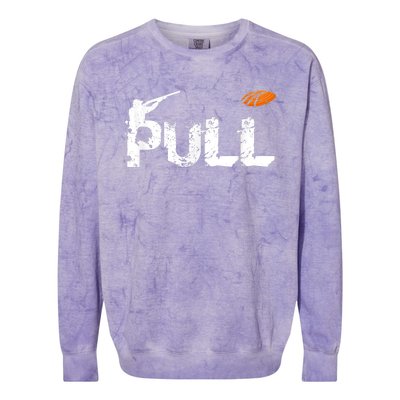 Clay Skeet Pigeon Shooting Pull Clay Bird Hunter Sports Colorblast Crewneck Sweatshirt