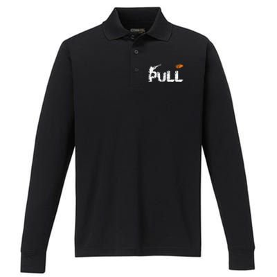 Clay Skeet Pigeon Shooting Pull Clay Bird Hunter Sports Performance Long Sleeve Polo