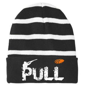 Clay Skeet Pigeon Shooting Pull Clay Bird Hunter Sports Striped Beanie with Solid Band