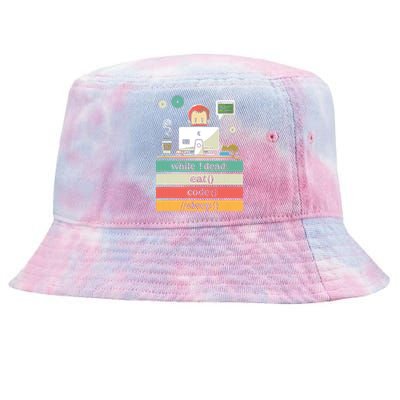 Computer Science Python Programmer Eat Code Sleep Coder Tie-Dyed Bucket Hat