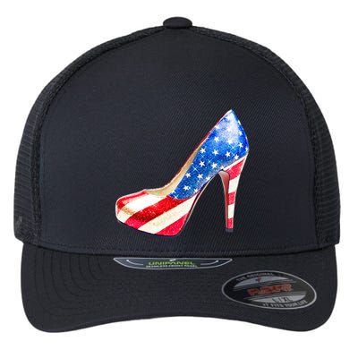 Cute Sparkly Patriotic American Usa Flag Heels Shoes Flexfit Unipanel Trucker Cap