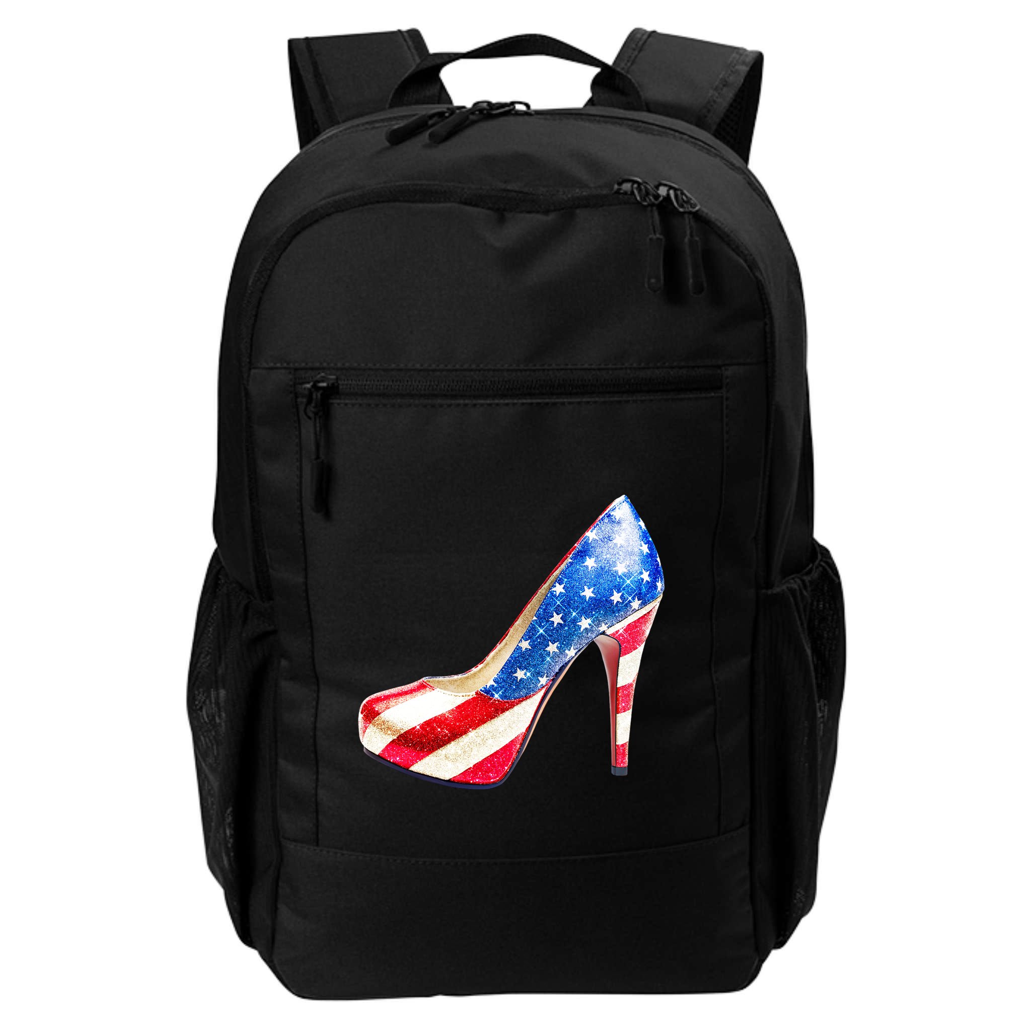 Cute Sparkly Patriotic American Usa Flag Heels Shoes Backpack