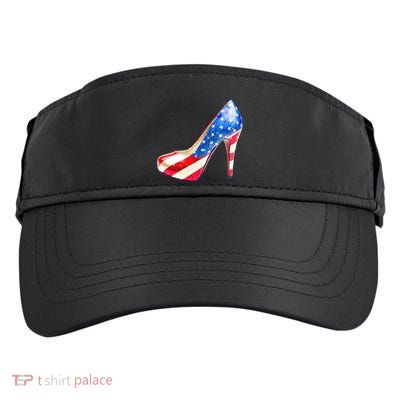 Cute Sparkly Patriotic American Usa Flag Heels Shoes Adult Drive Performance Visor