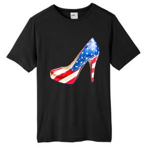 Cute Sparkly Patriotic American Usa Flag Heels Shoes Tall Fusion ChromaSoft Performance T-Shirt